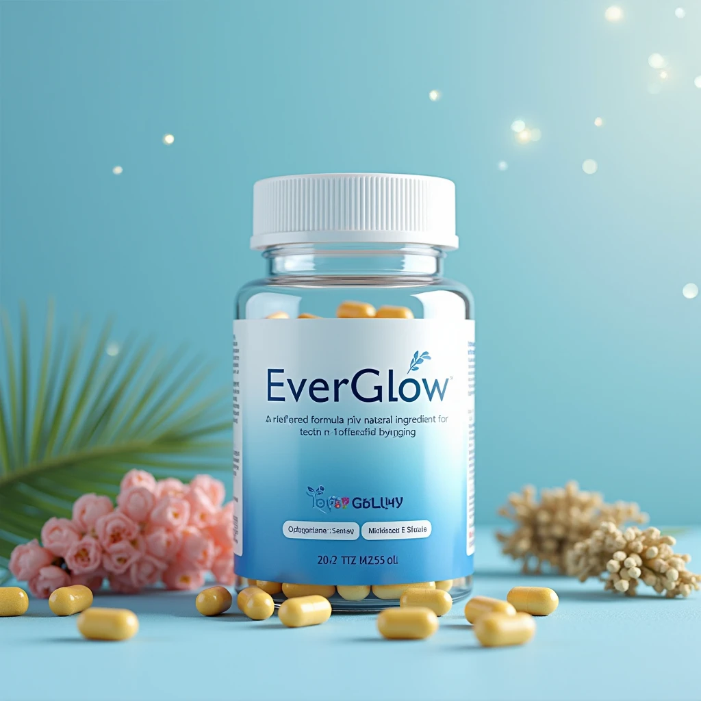 EverGlow supplement bottle with soft glow lighting